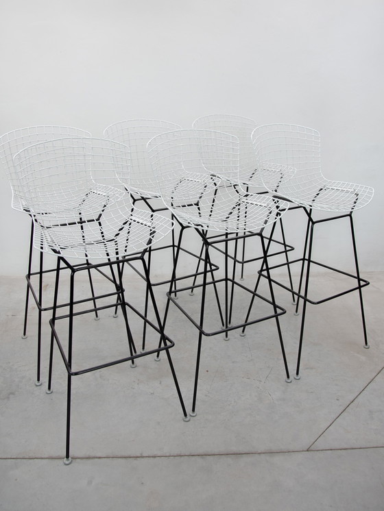 Image 1 of Set Of Six High Bar Stools designed by Bertoia for KNOLL