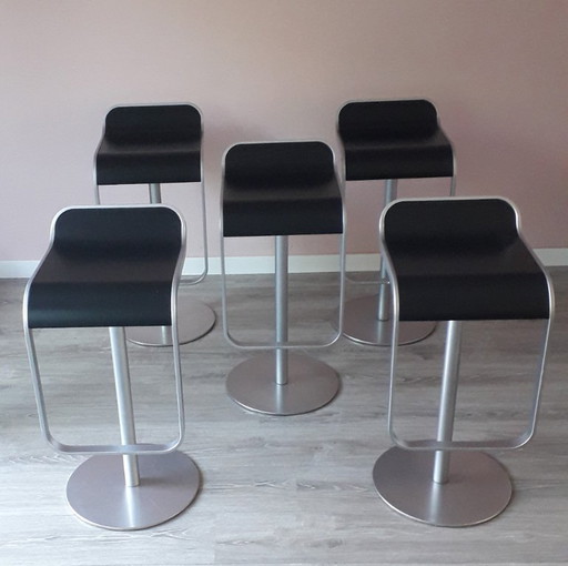 LaPalma Lem 5 pieces bar pieces black wood stainless steel base