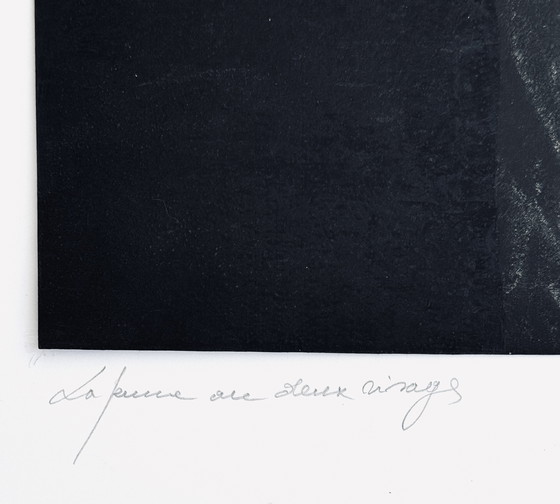 Image 1 of Robert Detheux / Seltene surrealistische Collage / Die Frau mit den zwei Gesichtern