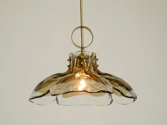 Image 1 of Beautiful, rare, original 1960s J.T. Kalmar Franken heavy Murano glass floral ceiling lamp