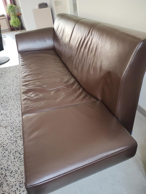 3-Seater Sofa Jori Pacific Chocolate Brown Leather, Both Armrests Can Be Adjusted For More Seating