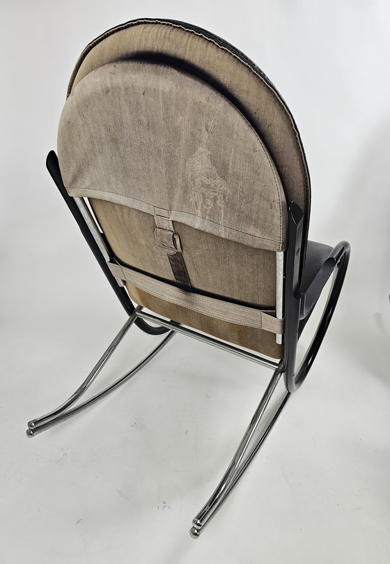 Image 1 of Two rocking chairs with 1 footstool design Paul Tuttle for Strässle model Nonna