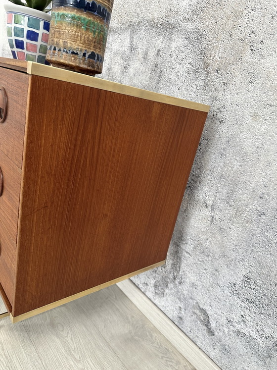 Midcentury teak sideboard chest of drawers brass Fristho, 50s 60s – Wood (photo 6 of 15)