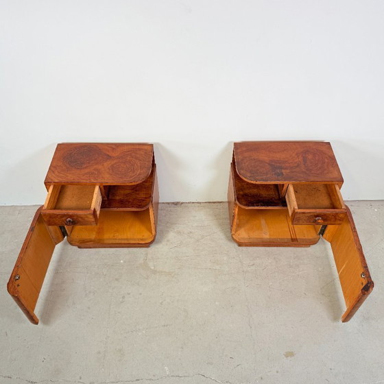 Image 1 of Set of Art Deco bedside tables with Bakelite handles