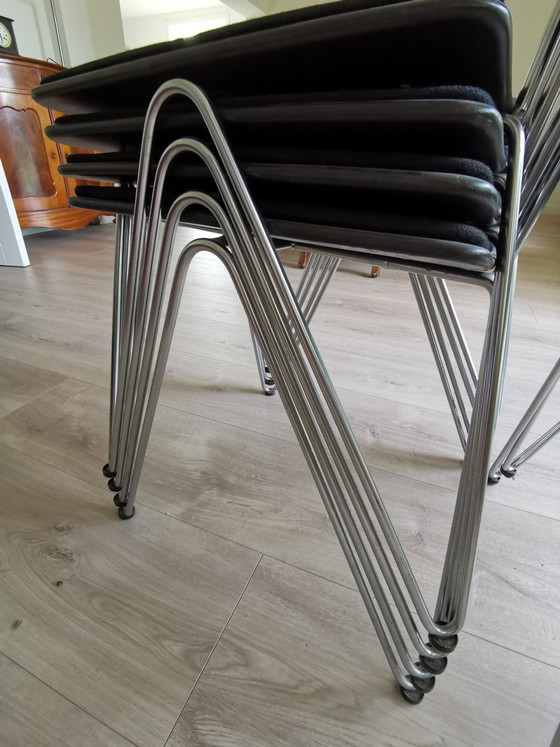 8 Kusch & Co Mikado Design Chairs by Leeman – Dining chairs, Metal, Textile (photo 4 of 6)