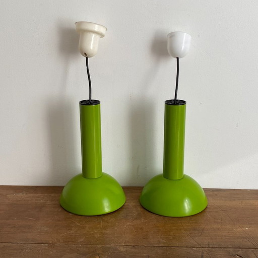 Set von 2 LITA Pendelleuchten. 1970. Space Age.
