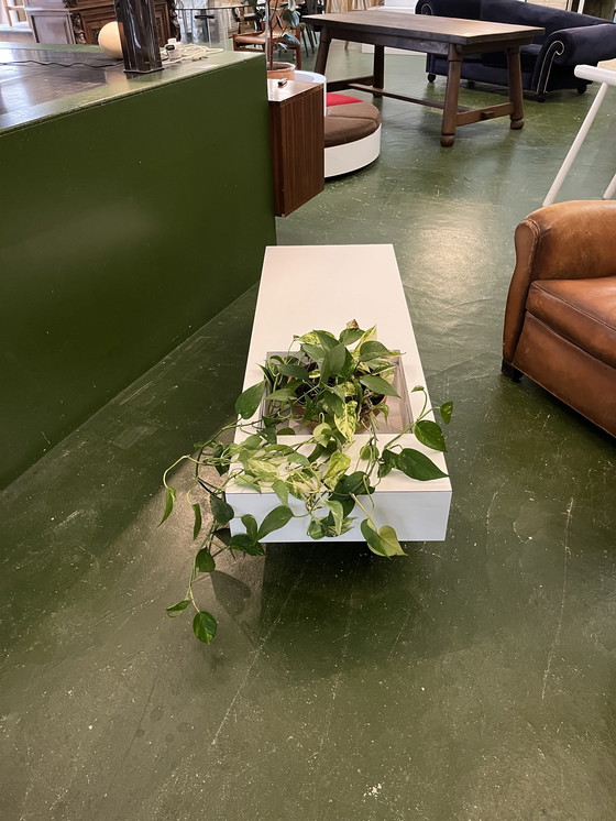 Image 1 of 70s White Formica Planter Table Made by Roche Bobois