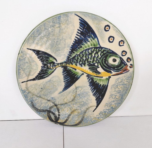 Piatto da parete di design spagnolo vintage, Puigdemont, La Bisbal Anni '60 – wanddecoratie, Ceramic