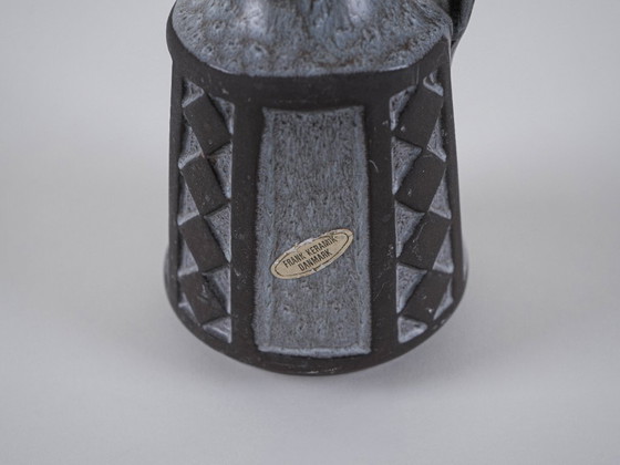 Image 1 of Grey ceramic vase, Danish design, 1970s, manufactured by Frank Keramik
