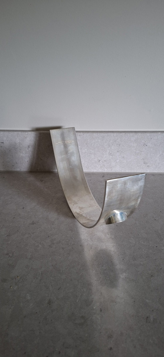 Vintage Franse Verzilverde Wijnflessenhouder - Monarch - Poinçon 90 (ca. 1950-1970) – Wijnrek, Silver (photo 4 of 12)