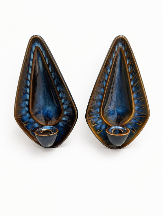 Image 1 of Søholm 3351 Large Wall Sconces - Einar Johansen - Danish Studio Pottery 1960s