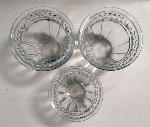 Set di tre ciotole in cristallo vintage. Stile: Noritake Crystal Germania