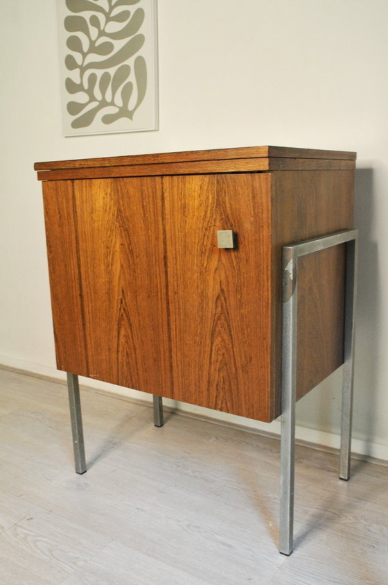 Image 1 of Bernina Favorit Mobili per cucire - Mobile in teak vintage degli anni '60/'70 mobile per giradischi