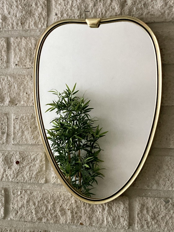 Image 1 of Miroir en forme de cœur rétro/vintage, design italien, années 1950