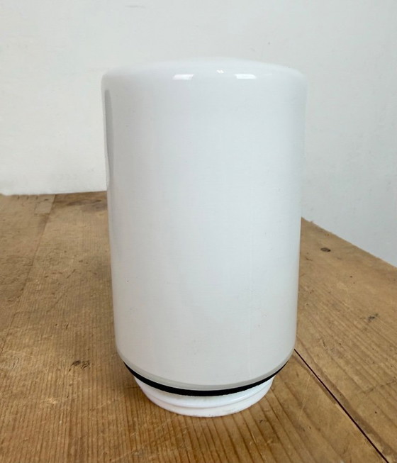 Image 1 of Industrial Brown Bakelite Wall Light with Milk Glass, 1960s