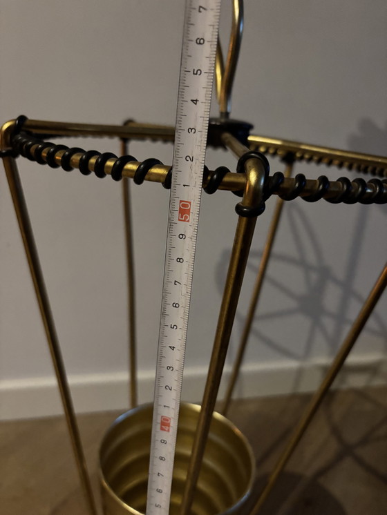 Image 1 of Porte-parapluies conique doré, style Mid-Century Modern, années 1960