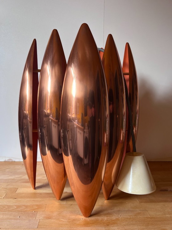 Classico del design originale Jo Hammerborg 'Kastor' (1969) – Fog & Mørup, Lampade a sospensione, Rame, Ottone (photo 3 of 7)