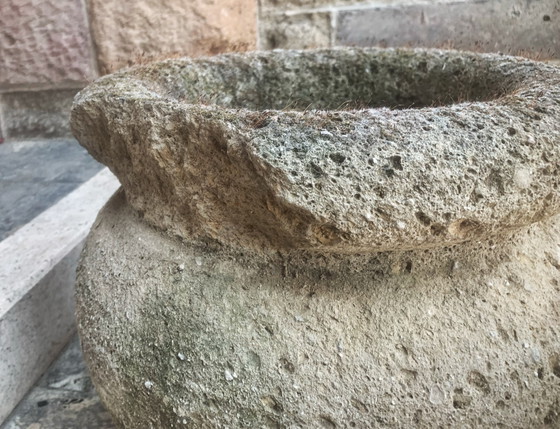 Image 1 of Handcrafted vase from the 1990s carved in tuff