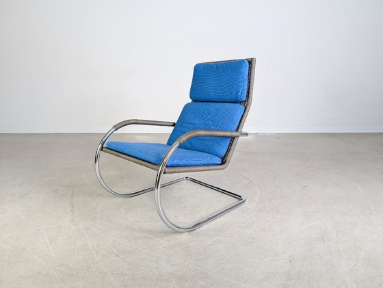 Image 1 of Sillón original Tecta D35-1, diseño cantilever, mimbre gris, reposabrazos