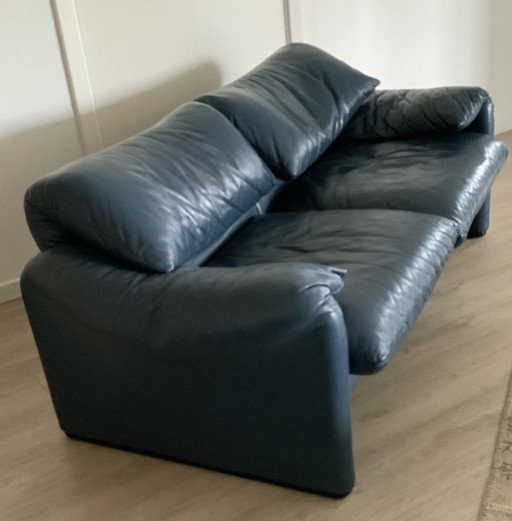 Cassina 2x 2-Seater Sofa in Beautiful Leather: Maralunga 40, Price for 2 Pcs.