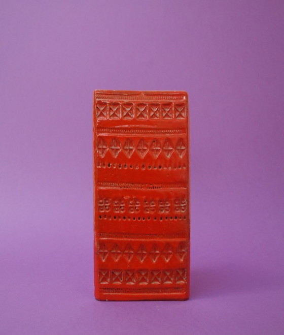 Image 1 of Vaso triangolare in ceramica arancione, Bitossi anni '60