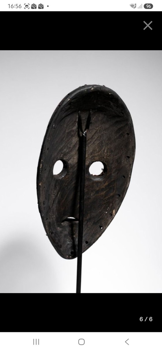 Maschera decorativa Dan - 26cm, Oggetti decorativi, Legno, Metallo, Nero (foto 6 di 6)