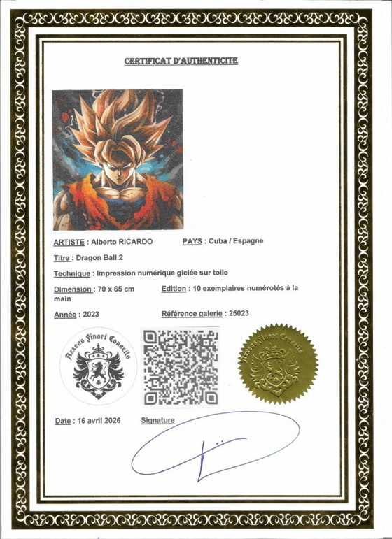 Alberto Ricardo - Dragon Ball 2 - Artist's Lithograph – Lithographs & prints, Canvas (photo 10 of 15)