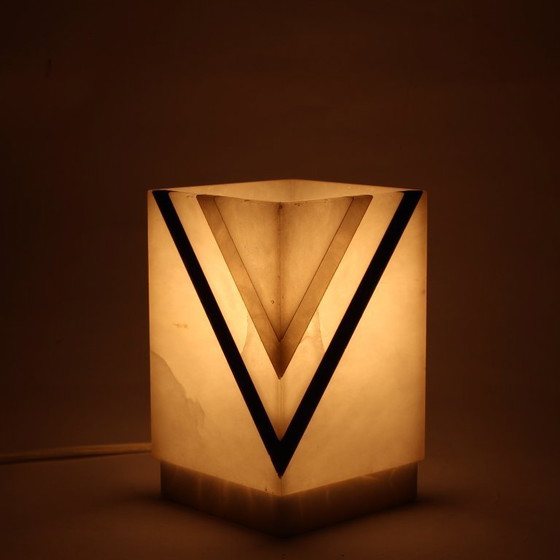 Image 1 of Lampe vintage italienne en albâtre