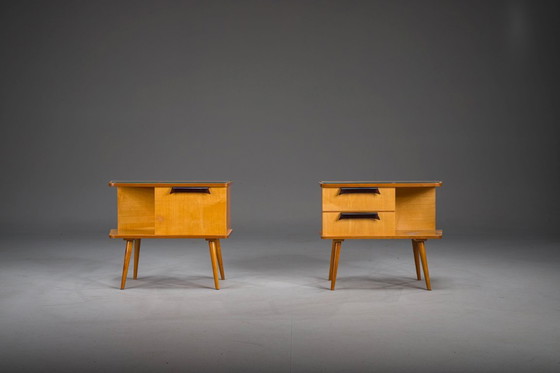 Image 1 of Comodini vintage tedeschi in ciliegio, anni '60, set di 2