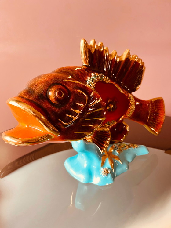 Image 1 of Unique! Vallauris 1950s Fish Lamp