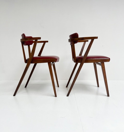 Rare set of Model 209 chairs (2) by Ligna Thonet, 1940's