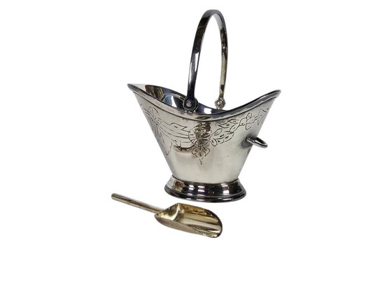 Image 1 of Zilverstad - coal scuttle with scoop - silver-plated - 80s