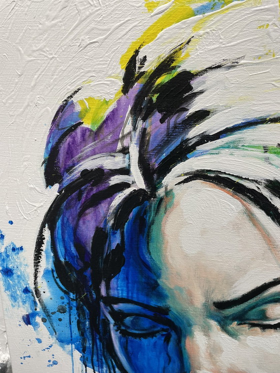 Image 1 of Angie - peinture acrylique sur lin par Rene Rikkelman