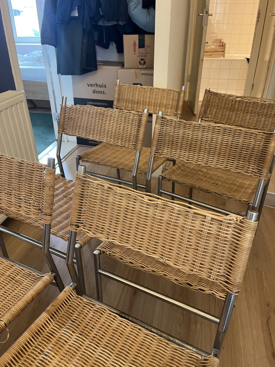 Set di 6 sedie di design Martin Visser Spectrum SE05 – Sedie da pranzo, Chrome, Wicker (photo 3 of 8)