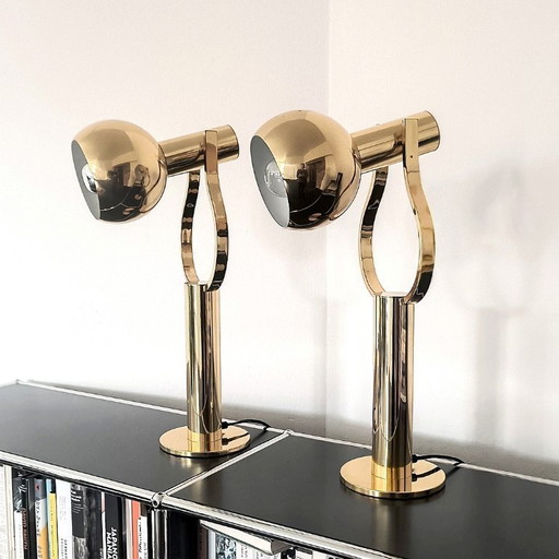 Vintage Space Age Tischlampe aus Messing von STAFF