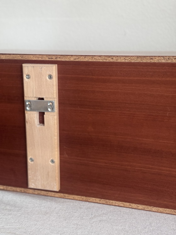 Vintage wall shelf Walter Wirz Wilhelm Renz 1960s, Shelving unit, Wood, Brown (photo 12 of 13)