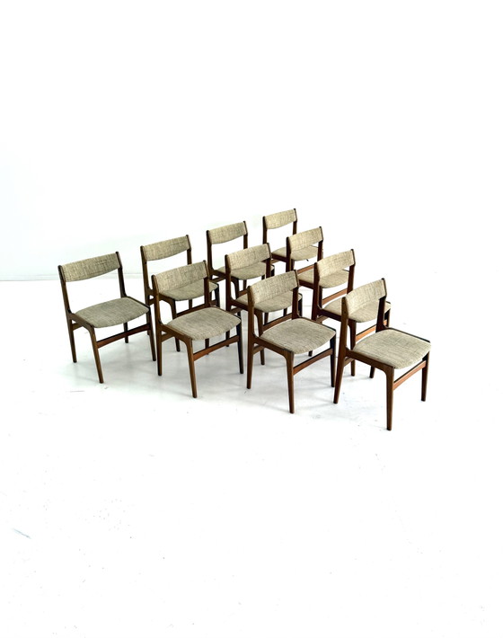 Set di 10 sedie da pranzo vintage, Erik Buch '60 – Wood, Textile (photo 13 of 13)