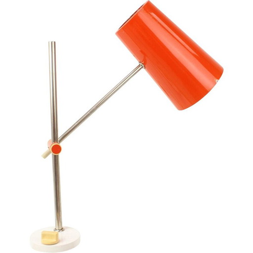 Lámpara vintage de metal rojo, Alemania, 1970