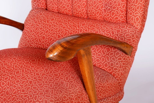Gerestaureerde art-deco fauteuil, beukenhout, Tsjechië, jaren 1930 – Textile, Wood (photo 2 of 10)