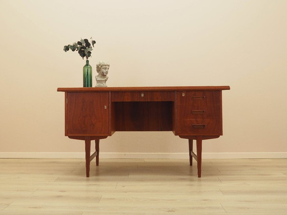 Image 1 of Teakhouten bureau, Deens design, jaren 70, gemaakt in Denemarken.