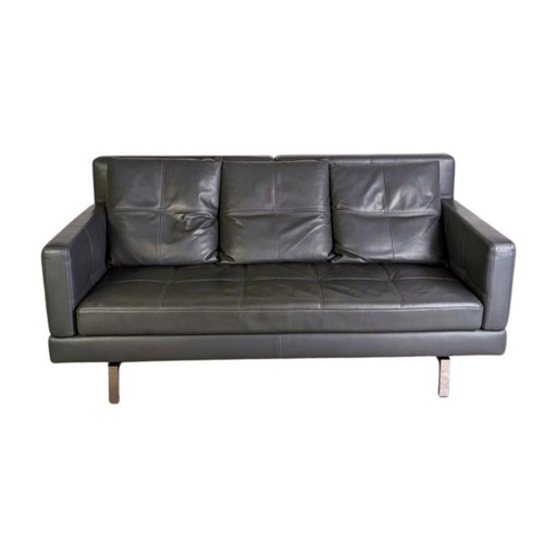 Original Brühl Amber Zweisitzer Sofa Couch Leder grau Design
