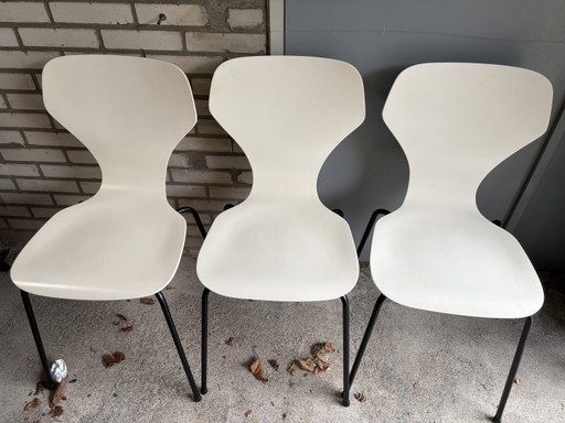 3 Vintage Vlinderstoelen Phoenix Made In Danmark – eetkamerstoelen, Metal, Wood