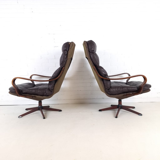 2x Vintage Swivel Chair Danish Design