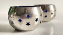 Silver Metal and Star Candle Holders