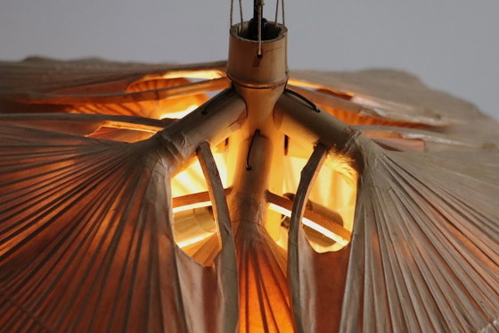 Image 1 of Uchiwa Hana II kroonluchter van Ingo Maurer voor Design M, jaren 70.