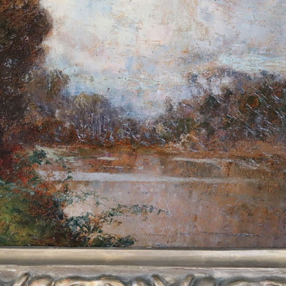 Oil Painting On Board Signed L. Clara, Italian Landscape, Early 20th Century – Paintings & Drawings, Wood (photo 10 of 15)