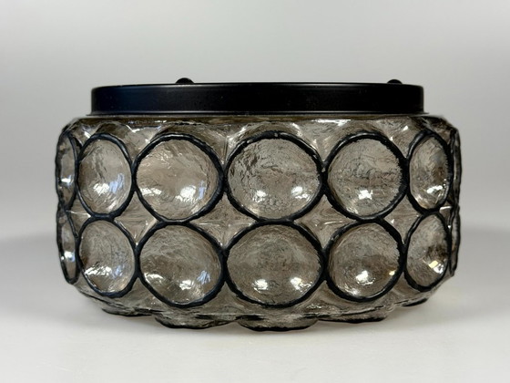 Image 1 of Lampada da soffitto anni '60/'70, Plafoniere, Glashütte Limburg, Germania, vetro e metallo