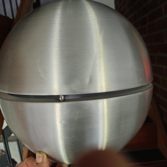 Image 1 of Space Age UFO hanglamp van geborsteld aluminium