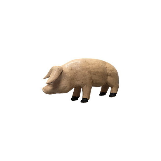 Image 1 of Cerdo de madera tallada de época, años 60/70
