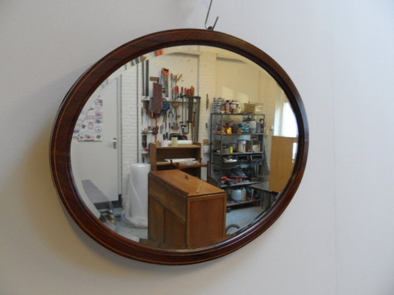 Image 1 of Antique oval mirror